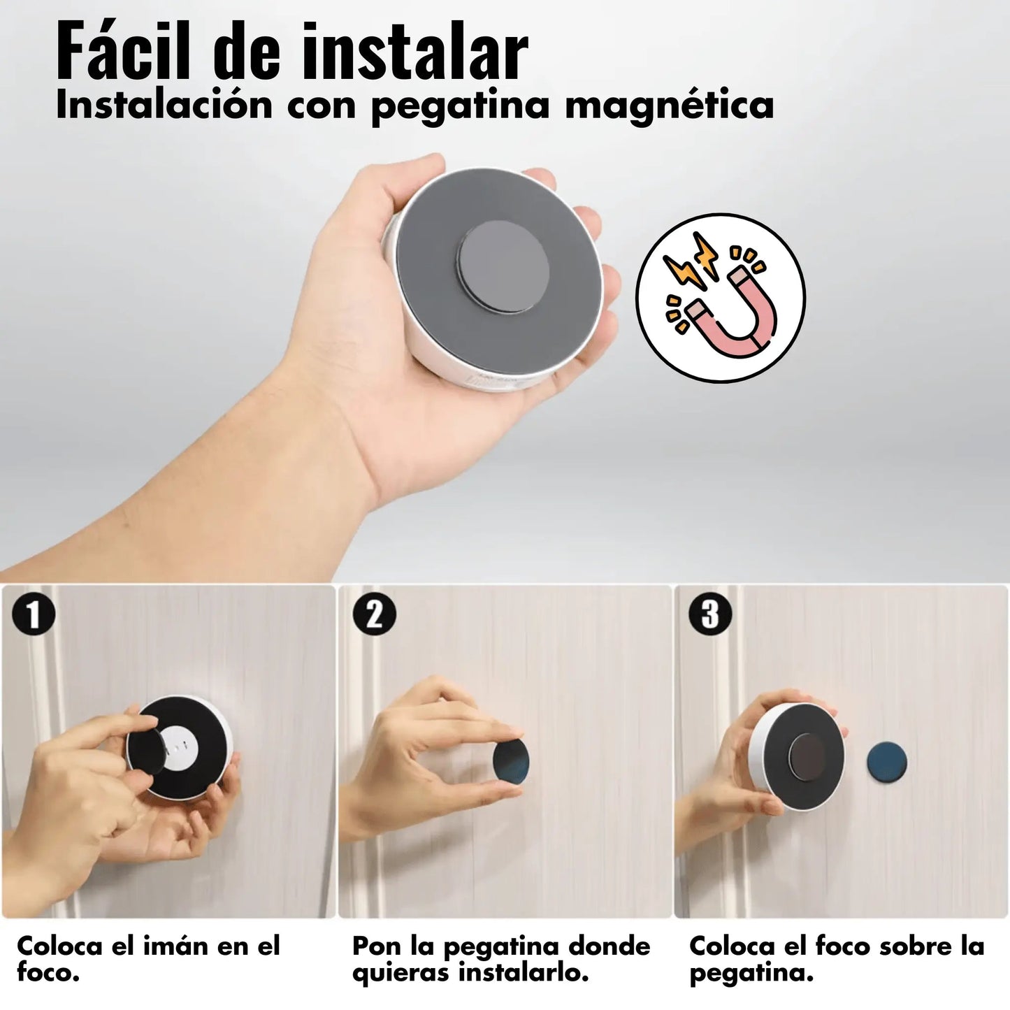 Foco LED recargable con sensor de movimiento
