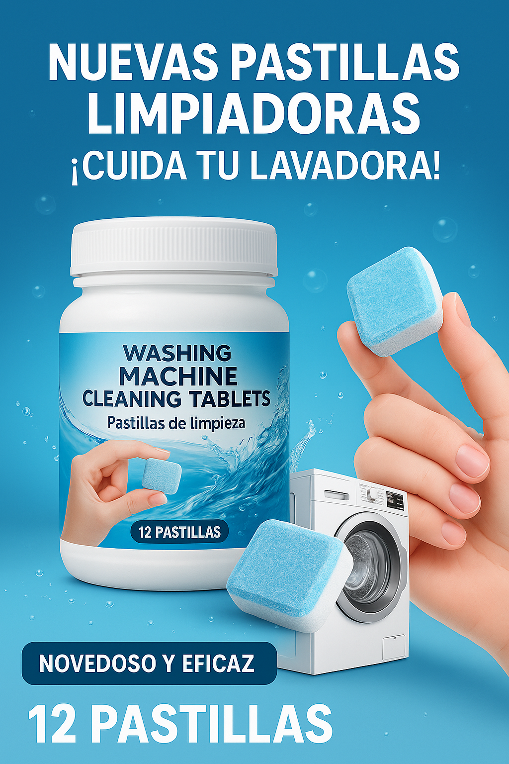 ¡Adiós al Sarro y Mal Olor! Pastillas Limpiadoras Internas para Lavadoras