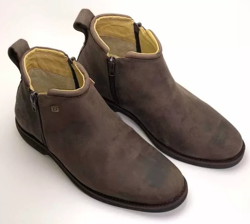 Kit Bota Zavu Casual Ortopédica Masculina de Cuero Legítimo