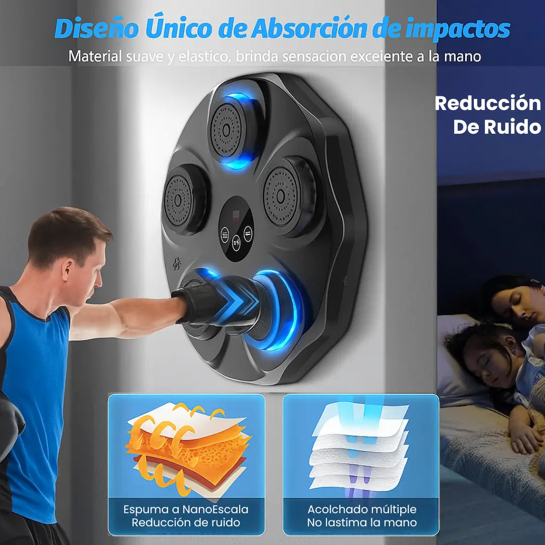 IronHit® - Maquina De Boxeo Con Bocina Bluetooth Y Juegos De Entrenamiento