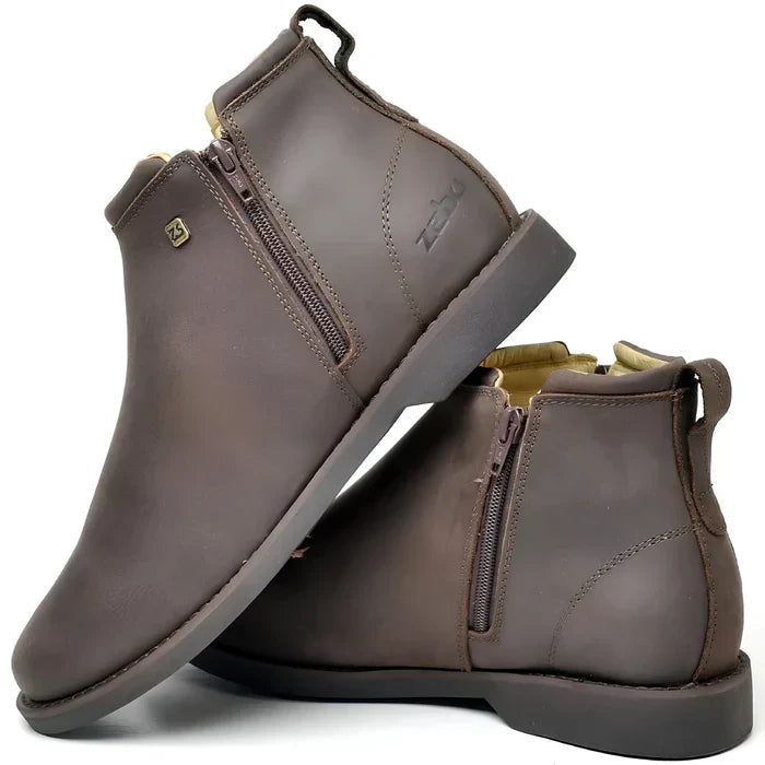 Kit Bota Zavu Casual Ortopédica Masculina de Cuero Legítimo