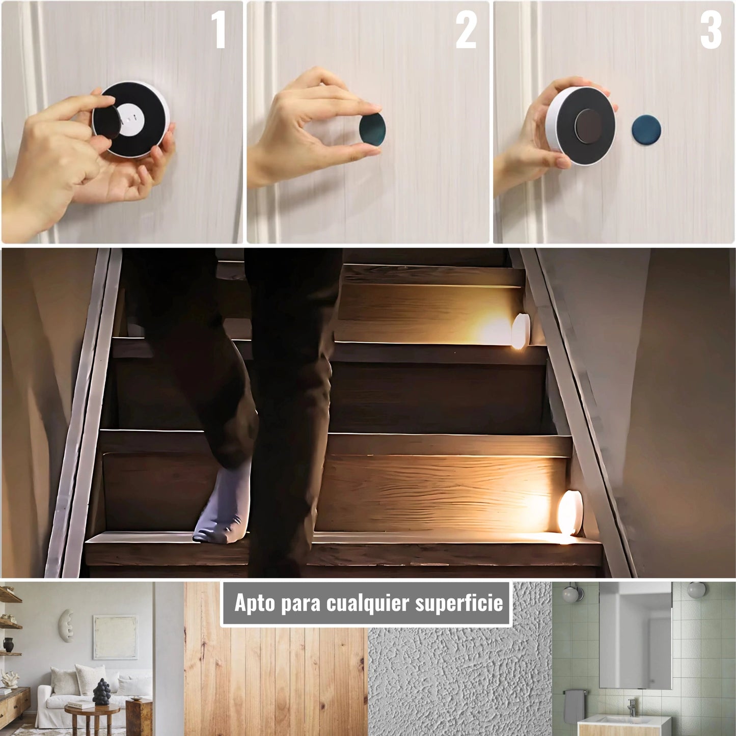 Foco LED recargable con sensor de movimiento
