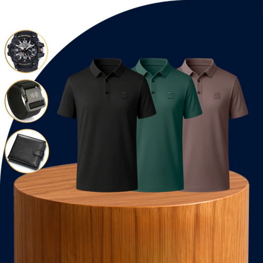 [Llevá 3 Pagá 2] Camisa Polo de Hombre Lanux en Algodón y Poliéster +REGALOS: Reloj, Cinturón y Bill