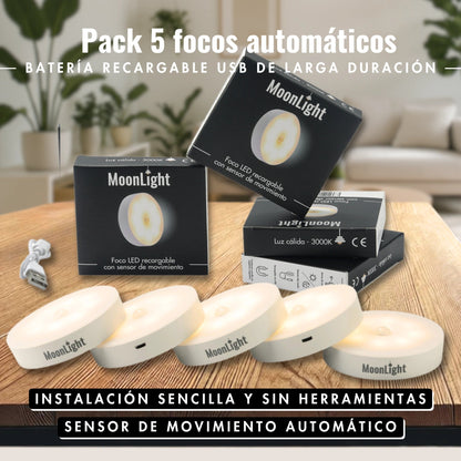 Foco LED recargable con sensor de movimiento
