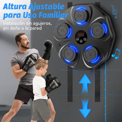 IronHit® - Maquina De Boxeo Con Bocina Bluetooth Y Juegos De Entrenamiento